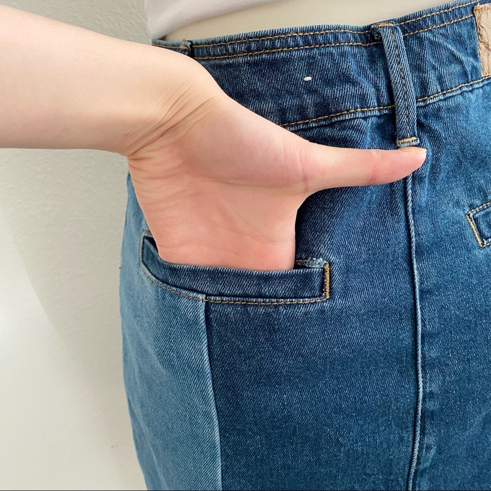 AE color block denim mini skirts.🤍 - Picture 7 of 9